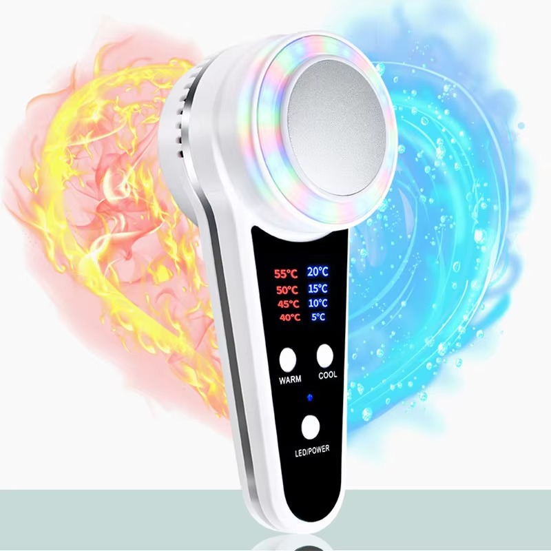 Cold Warm Hammer Facial Machine - Dispositif de cryothérapie pour le visage,