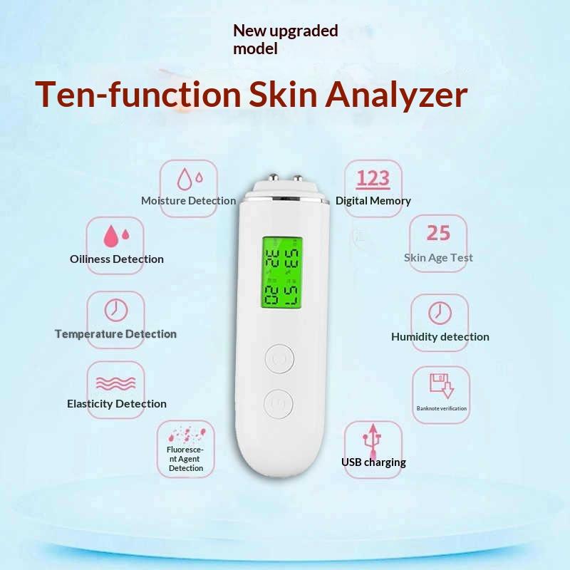 Skin Moisture Analyzer Digital Detector - Analyseur de peau portable et rechargeable,