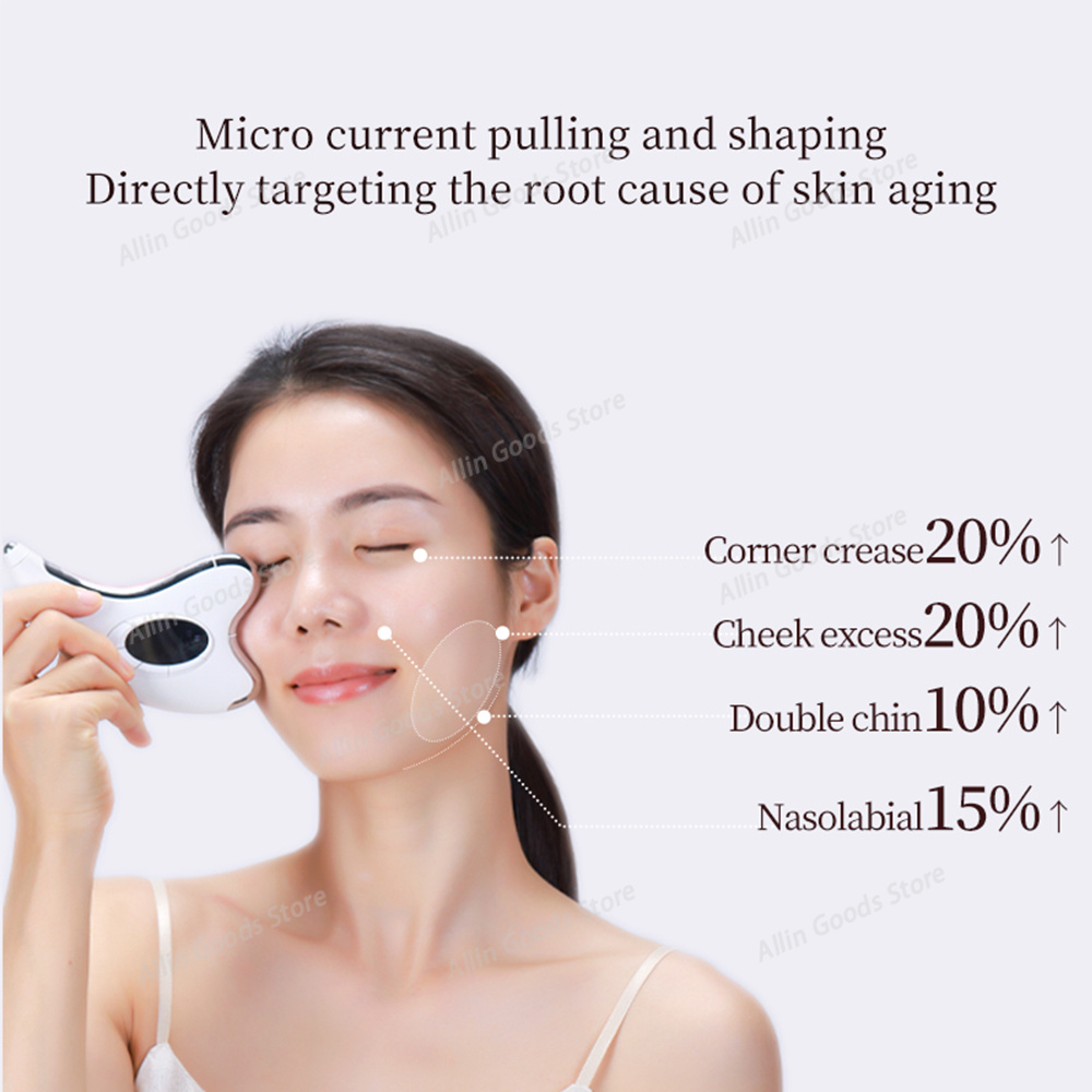 Microcurrent Face Massager Gua Sha - Masseur à micro-courant Guasha avec lumière