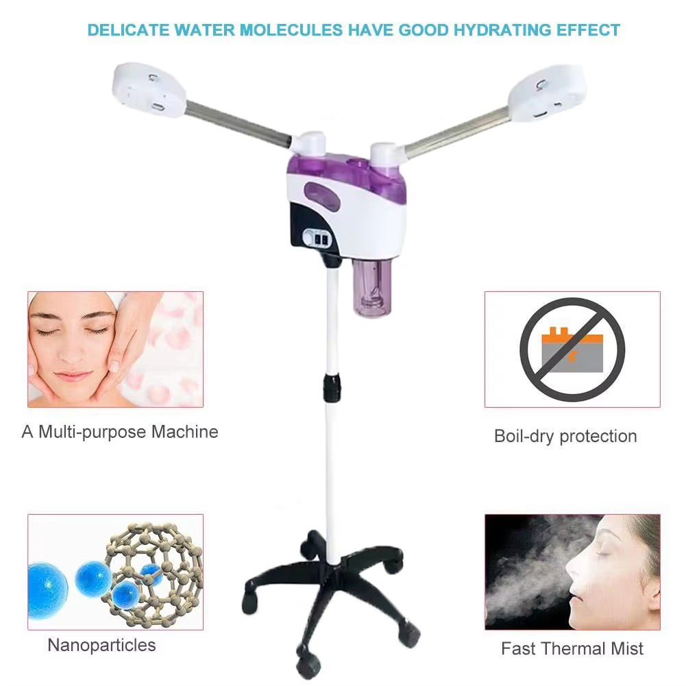 Facial Steamer Nano Ionic Hot Mist - Vaporisateur facial multifonction à ozone, vapeur