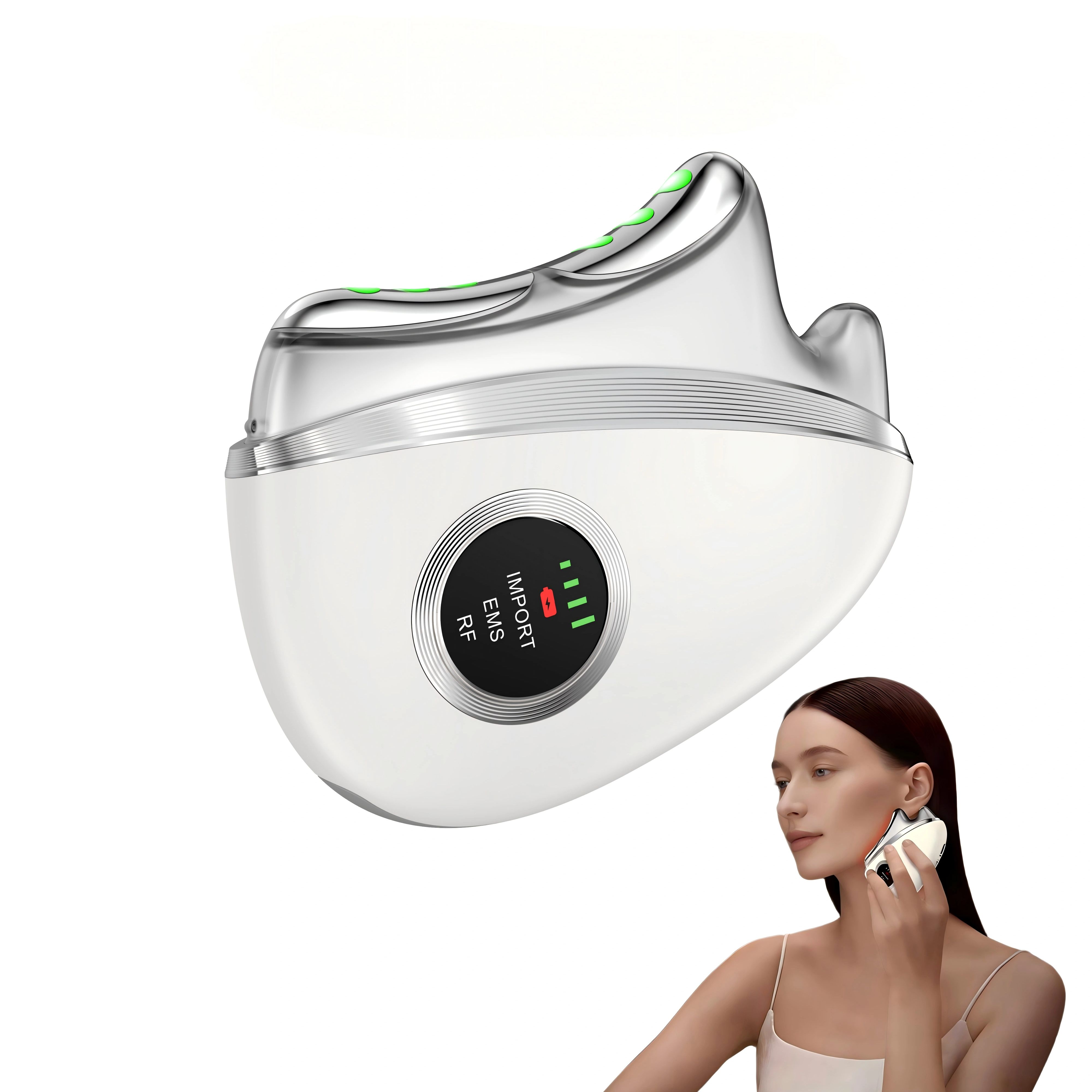 Microcurrent Face Massager Gua Sha - Masseur facial et corporel électrique, outil