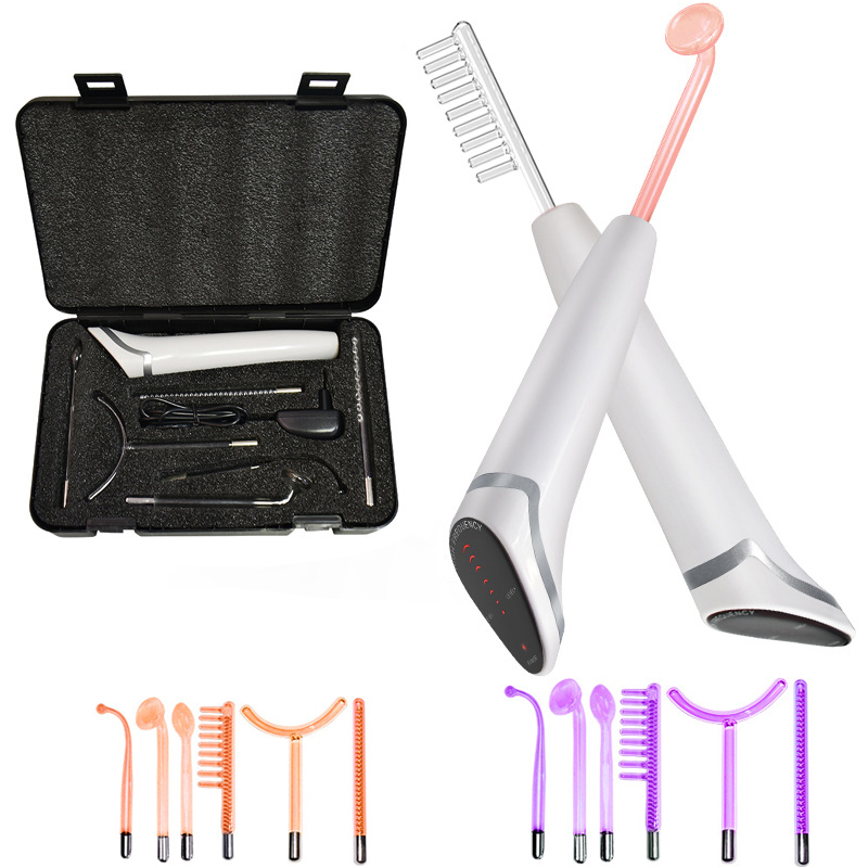 High Frequency Wand Facial Machine Neon - Électrodes d'étincelle 6 en 1, haute