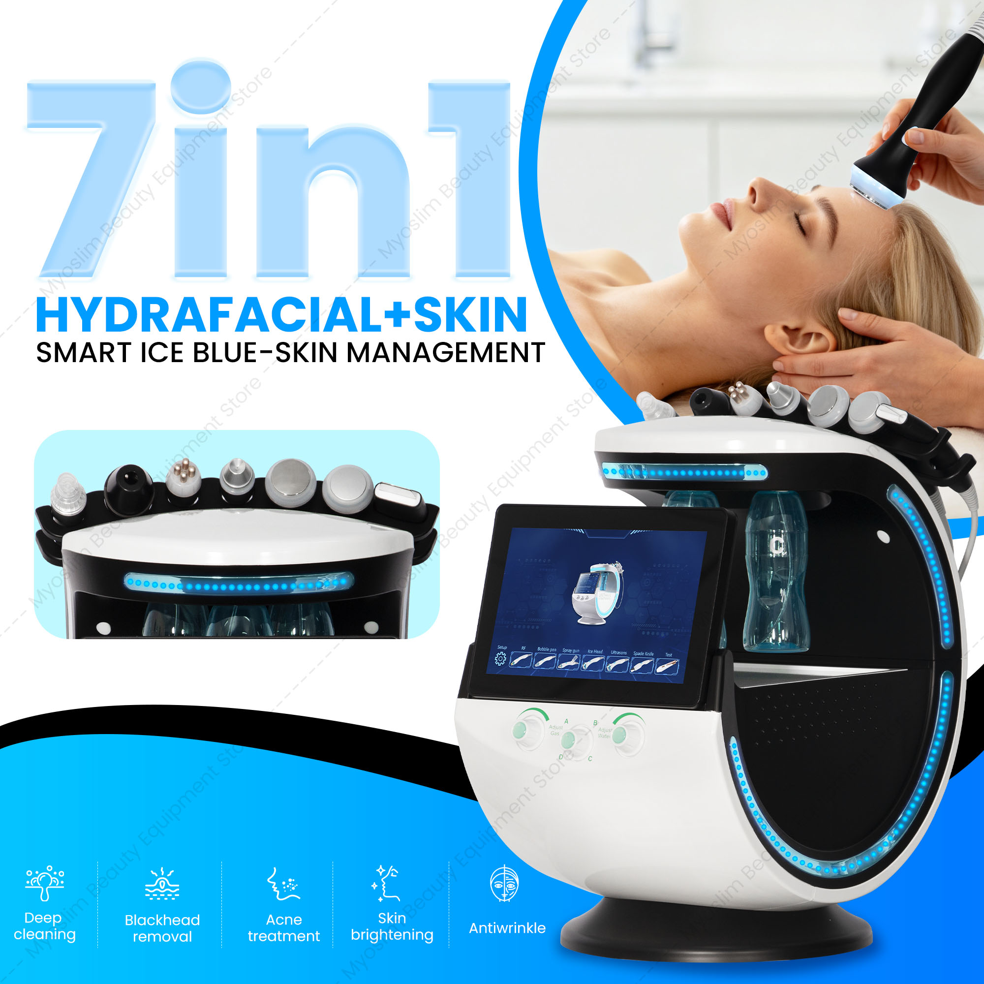Appareil de soin du visage pro - Hydro Facial Machine 7 In 1 avis et prix