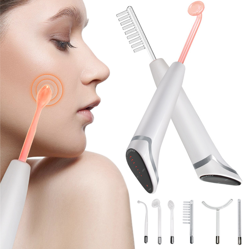 Électrodes d'étincelle 6 en 1, - High Frequency Wand Facial Machine Neon avis et prix